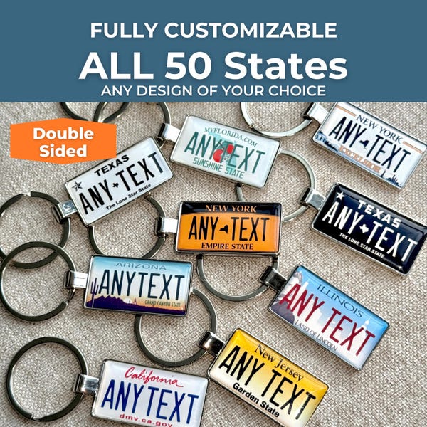 Personalized Custom License Plate Replica Keychain Car Keychain License Plate Keychain keyring Number Plate Car Accessory Car Plate Keyring