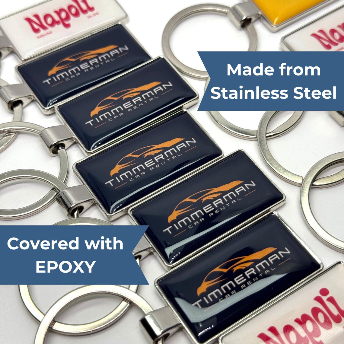 Custom Logo Keychains, Full Color Logo Tags Personalized Business ...