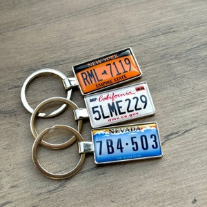Custom Keychains Personalized Gifts Handmade Keychains Unique Gift Ideas License Plate Art Gifts For Him Customized Accessories Car Lovers Gift Keychain Vintage Keychains Custom License Plate Keychain Obsessed Gifts For Drivers Handmade With Love