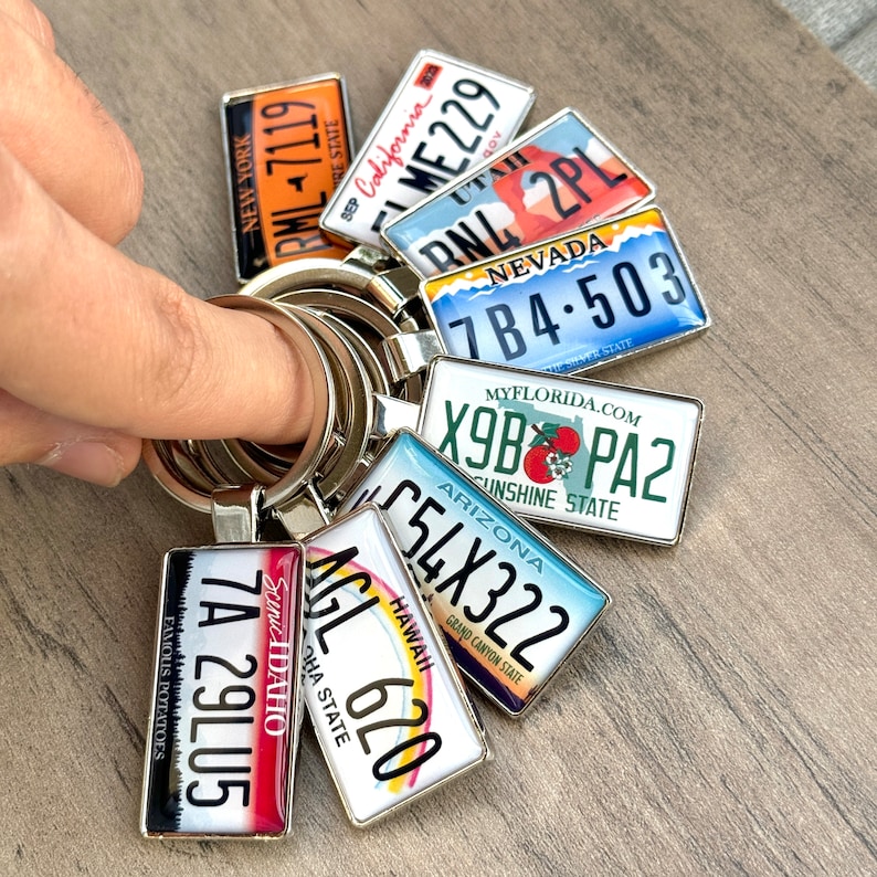 Custom Keychains Personalized Gifts Handmade Keychains Unique Gift Ideas License Plate Art Gifts For Him Customized Accessories Car Lovers Gift Keychain Vintage Keychains Custom License Plate Keychain Obsessed Gifts For Drivers Handmade With Love