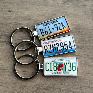 Car USA License Plate Keychain License Plate Keychain Custom Car Keychain Personalized Keyring Car Plate Keyring Number Plate Car Accessory