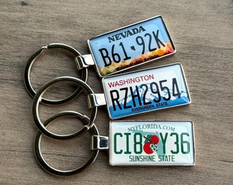 Car USA License Plate Keychain License Plate Keychain Custom Car Keychain Personalized Keyring Car Plate Keyring Number Plate Car Accessory