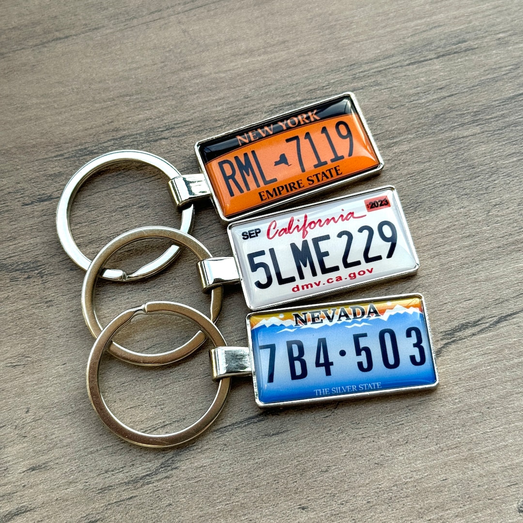 Car USA License Plate Keychain Custom Car Keychain License Plate