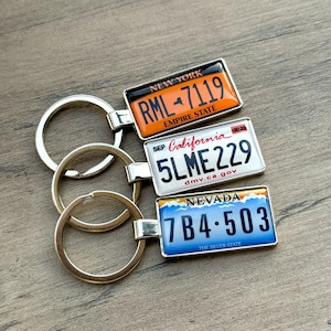 Car USA License Plate Keychain Custom Car Keychain License Plate Keychain Car Accessory Car Plate Keyring Personalized Keyring Number Plate