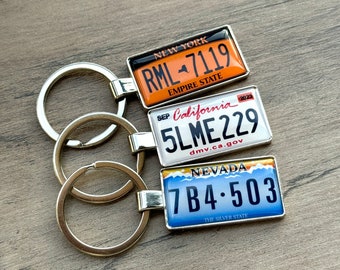 Car USA License Plate Keychain Custom Car Keychain License Plate Keychain Car Accessory Car Plate Keyring Personalized Keyring Number Plate