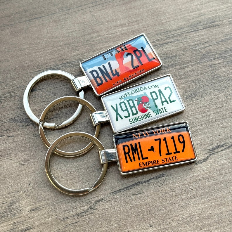 Custom Keychains Personalized Gifts Handmade Keychains Unique Gift Ideas License Plate Art Gifts For Him Customized Accessories Car Lovers Gift Keychain Vintage Keychains Custom License Plate Keychain Obsessed Gifts For Drivers Handmade With Love