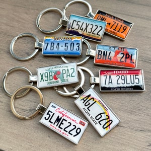 Car USA License Plate Keychain, Custom Made License Plate Keychain, Car Keyring, Number Plate Key Fob, Car Accessories, Gift for Mens.