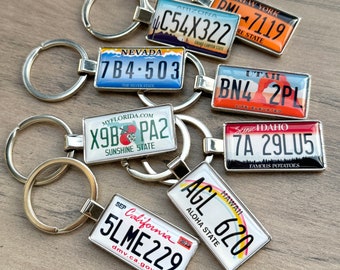 Car USA License Plate Keychain, Custom Made License Plate Keychain, Car Keyring, Number Plate Key Fob, Car Accessories, Gift for Mens.