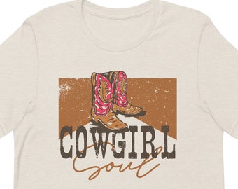 Cowgirl Soul T-Shirt | Cowboy Boot Graphic, Western Tee
