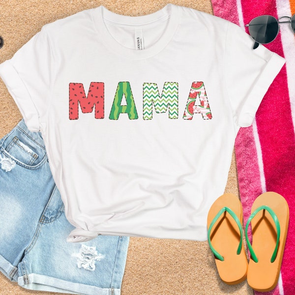 Watermelon Mama Comfort Colors T-Shirt | Watermelon Print Mama Tee | Summer Mama Shirt | Mother's Day Top