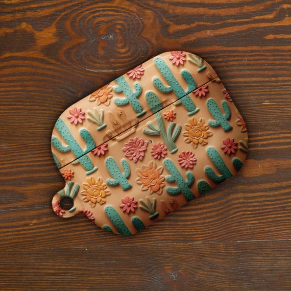 Faux Leather AirPod Case Tooled Leather Cactus Case for AirPods®  Western AirPod Pro Case Cowgirl AirPod Case Personalized AirPod
