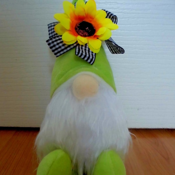 Gnome d'été, gnome de printemps, gnome tournesol, idée cadeau, décoration à poser