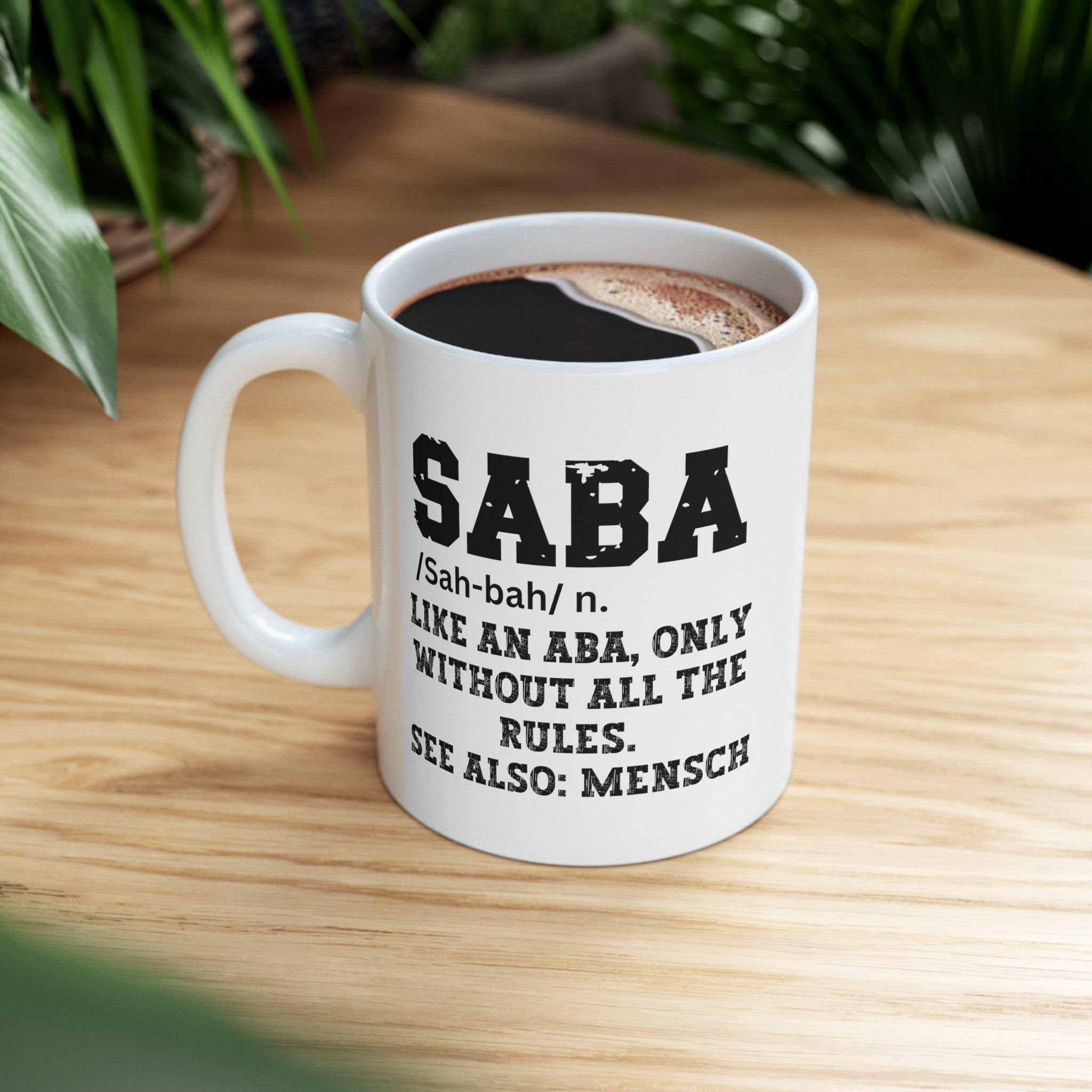 Saba Hebrew Mug, Jewish Symbols Coffee Mug, Saba Meaning Cup, Jewish
