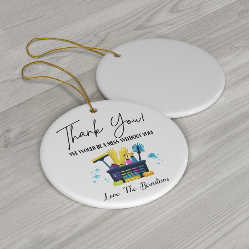 Housekeeper Ornament, Cleaning Lady Thank You Ornament, Maid Service