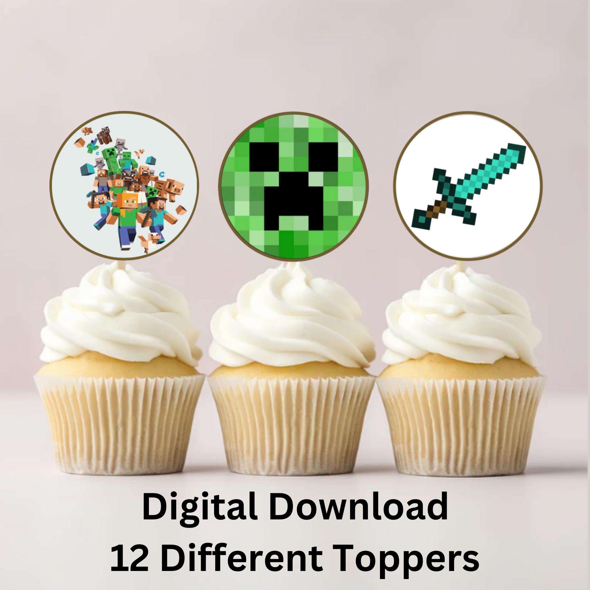Customizable Minecrafter Cupcake Toppers