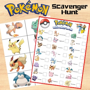 Chasse au trésor Pokémon, jeu d'anniversaire chasse au trésor dresseur imprimable, Pokemon Go Party, cadeau de jeu de chasse Pokemone