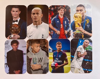 Cartes avec photo de joueurs de football, cartes avec photo de joueurs de football (Neymar, Ronaldo, Messi, Mbappe, PSG, João Félix et plus) Lot de 3
