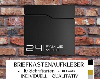 Briefkasten-Aufkleber mit Hausnummer  -  personalisiert, hochwertig - ein Blickfang für dein Haus - Briefkastenbeschriftung