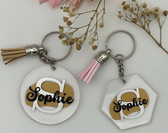 Personalized Acrylic Keychains With Vinyl Foil, Key Ring and Tassel - Etsy