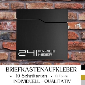 Briefkasten Aufkleber, Briefkasten Sticker, Vinyl. Briefkasten personalisiert, 1. Familie