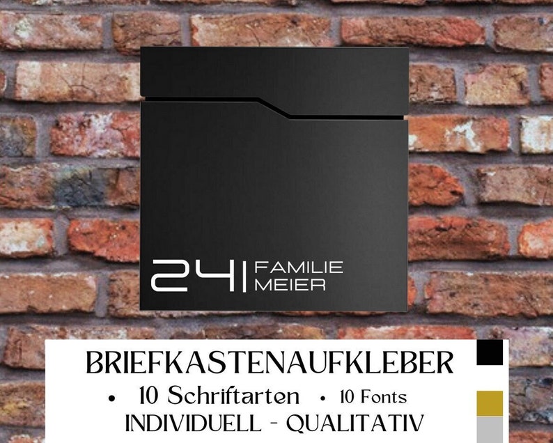 Briefkasten Aufkleber, Briefkasten Sticker, Vinyl. Briefkasten personalisiert, 1. Familie