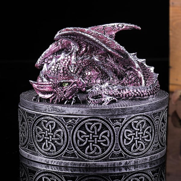 Dragon Box avec couvercle Retro Beast Petites boîtes à bijoux Accessoires droits Bague Pot Résine Jeu de stockage