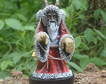Krampus Resin Statue Gothic Sheep Horn Santa Claus Sculpture Figurines Garden Desktop Decoration