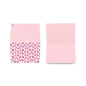 Pony Club in Pink Greeting Card with White Stirrups and Pink Horseshoes Horse Girl Stationery Equestrian Gift