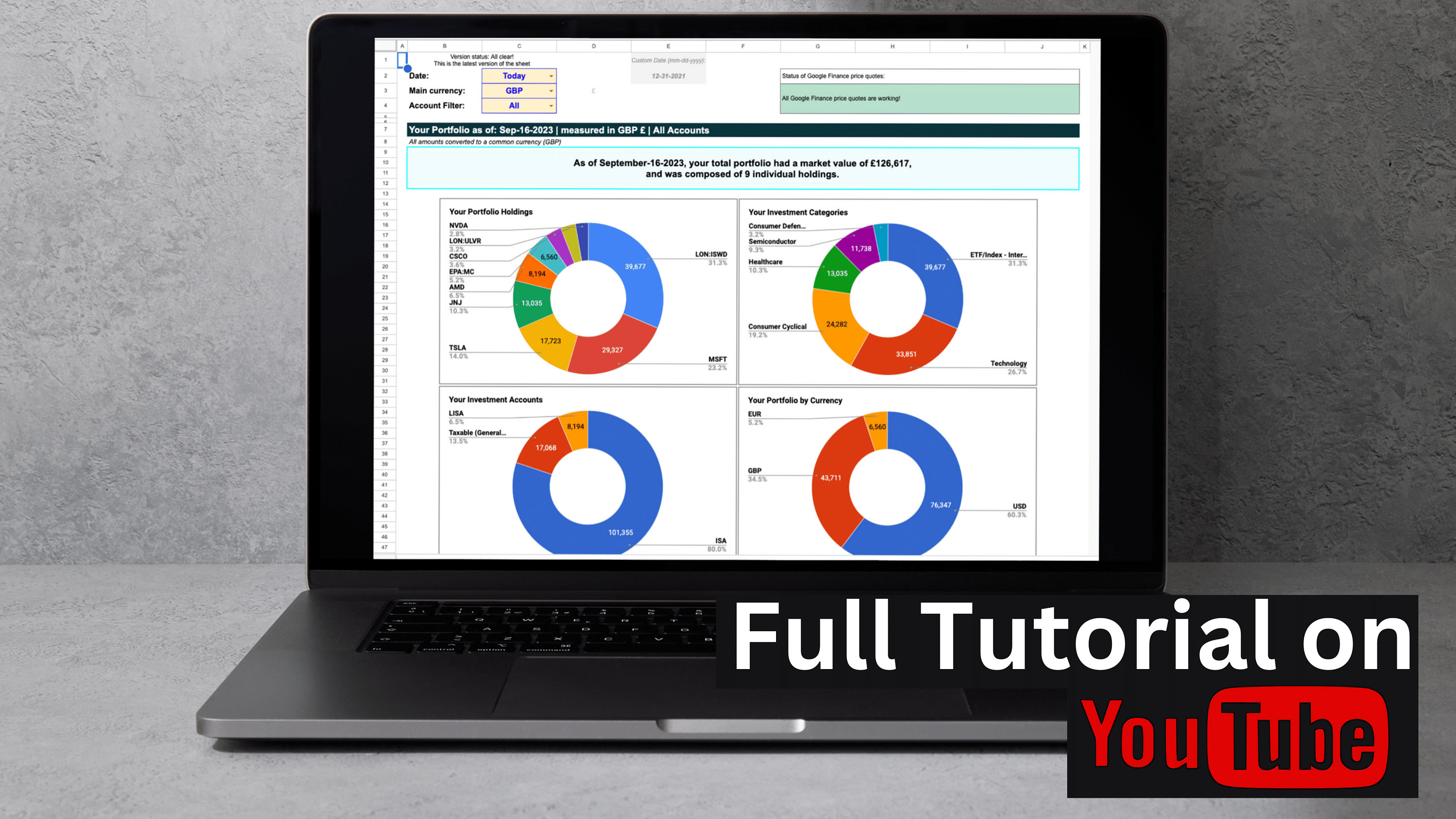 Stock Portfolio Tracker on Google Sheets! - Etsy