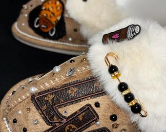 Custom Bling Slippers Size 8