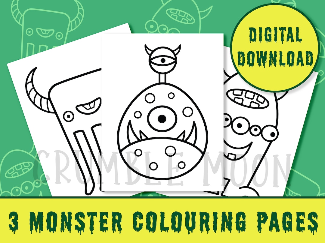 Monster Colouring Pages for Kids 3 Printable Cartoon Colouring Pages