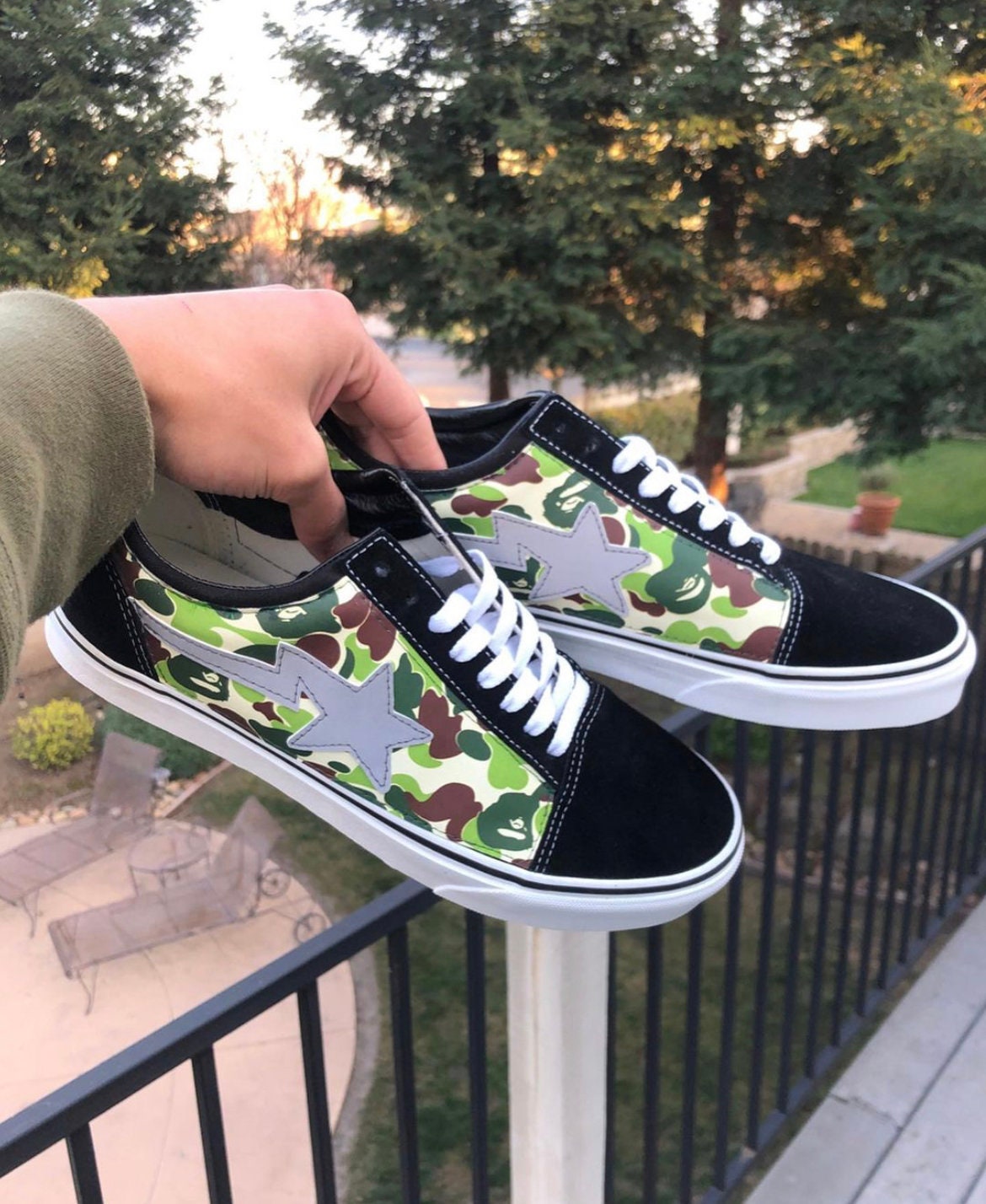 Camo vans shoes - Etsy België