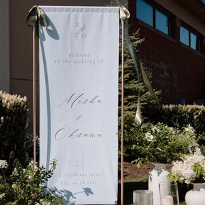 Fabric Wedding Welcome Sign Modern Wedding Welcome Sign Fabric Linen Custom Wedding ceremony Boho Wedding Welcome Sign Wedding Ceremony Sign