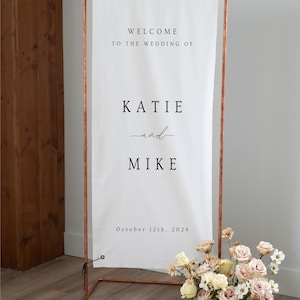 Fabric Wedding Welcome Sign Modern Wedding Welcome Sign Fabric Linen Custom Wedding ceremony Boho Wedding Welcome Sign Wedding Ceremony Sign