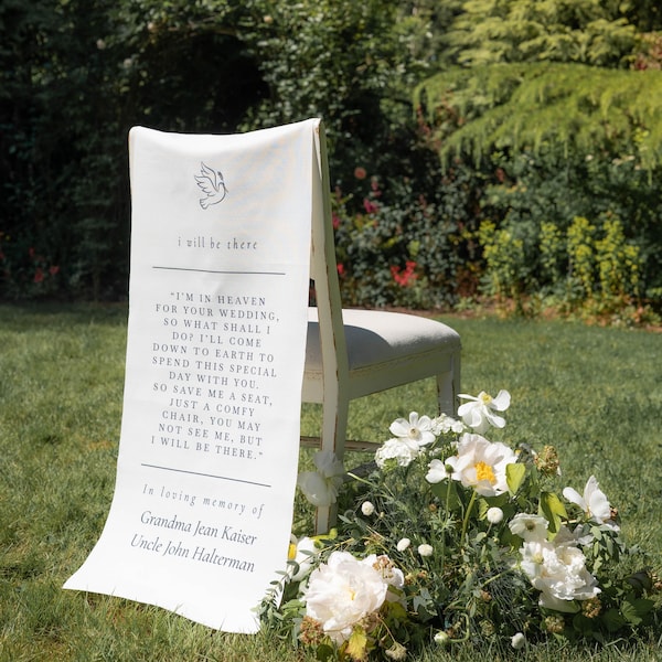 Fabric Custom linen memorial sign Personalized memorial sign family memorial sign wedding linen sign memorial sign
