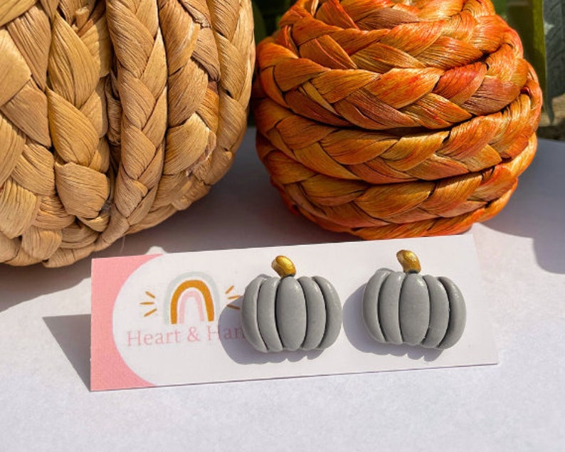 Pumpkin Skull Studs