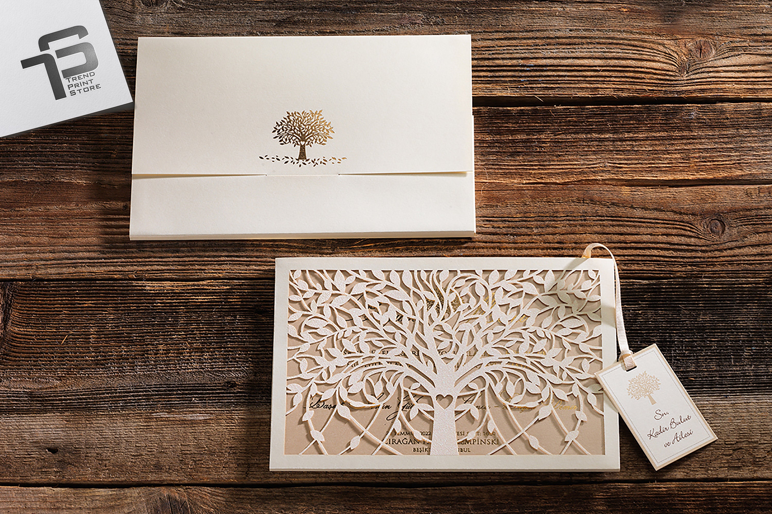 Tree Design Laser Cut Wedding Invitation Tree of Life Sim Etsy