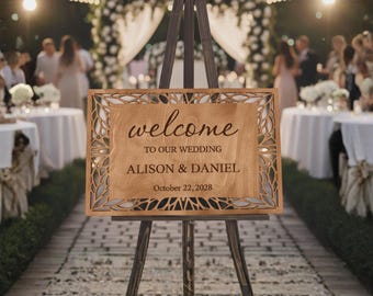 Wood Wedding Welcome Sign | Custom Rustic Reception Decor | Personalized Ceremony Entrance