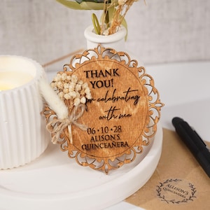 Wooden Magnet Party Favors, Quinceanera Favors, Sweet 16 Favors, Baby Shower Favors, Wedding Favors, Baptism Favors Wooden Magnets for Guest