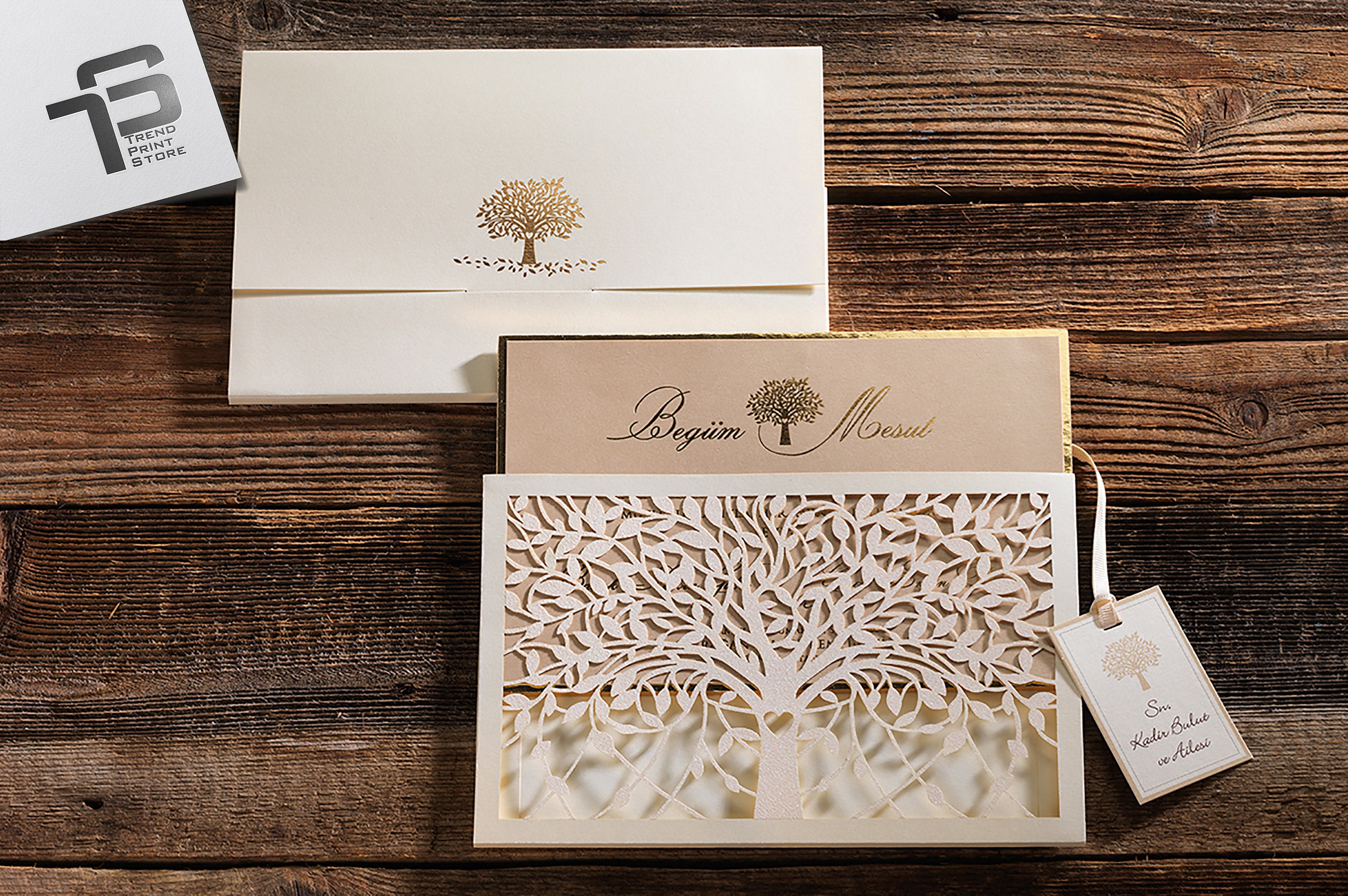 Tree Design Laser Cut Wedding Invitation Tree of Life Sim Etsy