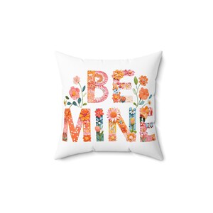 Valentine&#39;s Day Pillow Home Decor Accent Colorful Art Throw Cushion Gift for Her Floral Decorative Love Color Splash Pillow Cover Square
