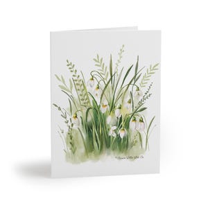 Handgemachte Aquarell Design Schneeglöckchen Januar Geburt Blume Blumen Grußkarten 8, 16 und 24 Stück Frühling Sommer Geburtstagskarten Leere Innenseite