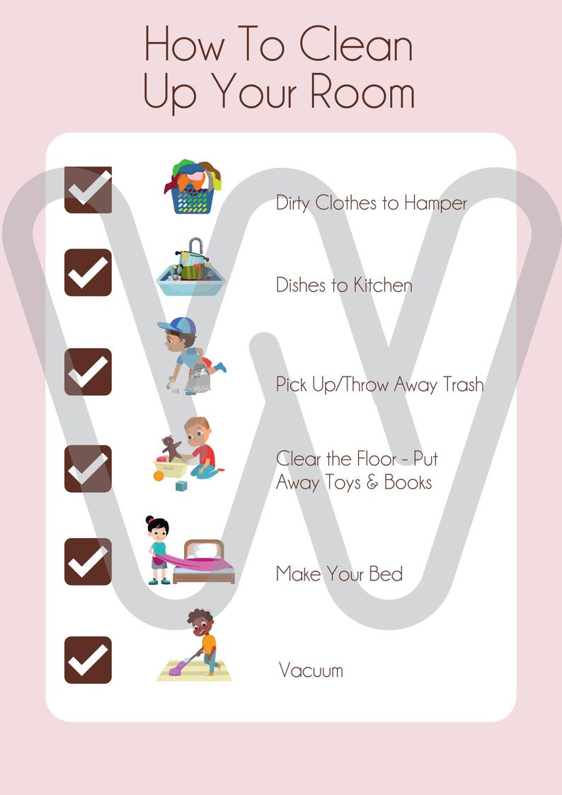 Children's Cleaning Checklist - How to Clean Your Room - Fun & Easy ...