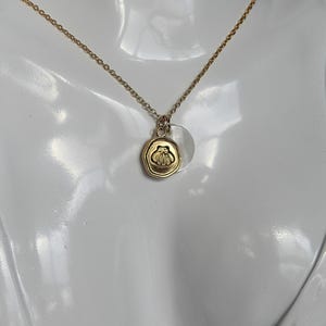 Necklace with shell pendant gold, summery boho necklace 925 silver, thin gold chain with two pendants, fine long chain
