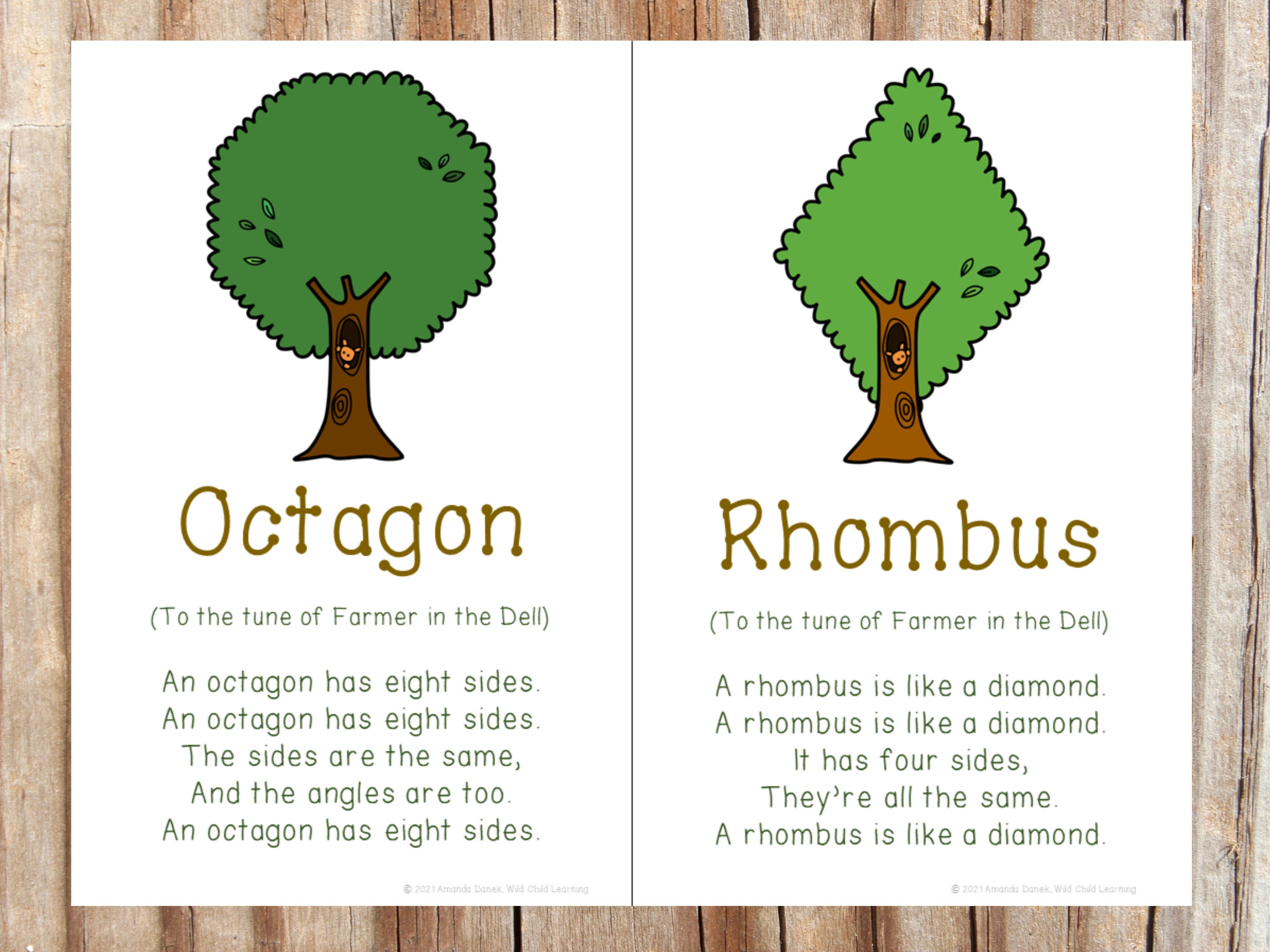 Shape Song Cards Printable-preschool and Kindergarten Circle Time ...