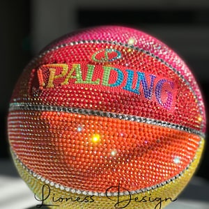 Customized Rainbow Rhinestone Basketball