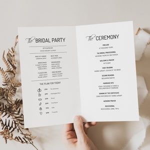 Folded Catholic Ceremony Program, Catholic Program, Church Program, Catholic Wedding Program Template Without Mass, Catholic Program Templat