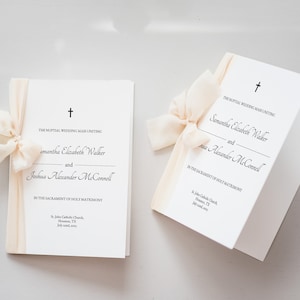 Modèle de programme imprimable de messe de cérémonie de mariage catholique, programme de l'église, cérémonie de l'église, office religieux, programme de la cérémonie de l'église