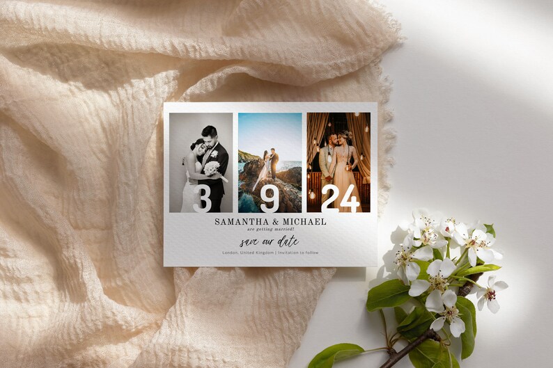 Photo Save The Date Template, Save The Date Card, Modern Save The Date, Editable Save Date, Printable Save Date, Minimalist Save Date