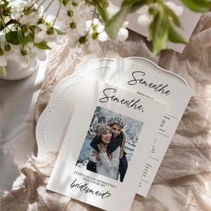 Photo Bridesmaid Proposal Card Template, Bridesmaid Info Card, Photo Bridesmaid, Bridesmaid Details, Bridesmaid Information Card